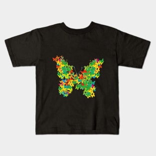 Colourful Butterflies Grouped In A Butterfly Shape Kids T-Shirt